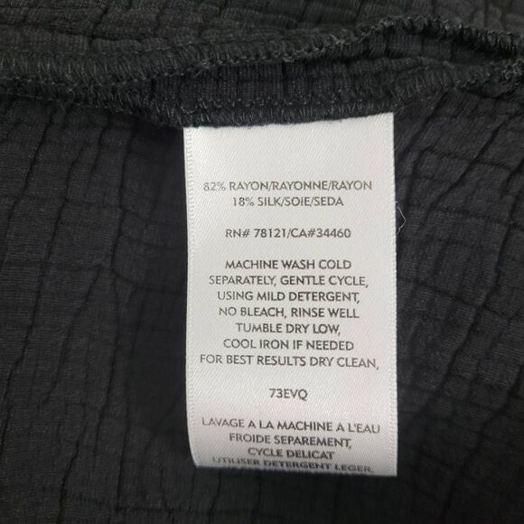 Eileen Fisher Crepe Rayon Silk Coat Jacket Sz S Black Magnetic Open Minimalist - Picture 7 of 9